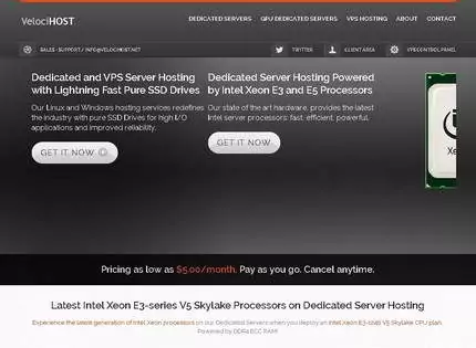 Homepage - VelociHost Review