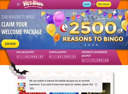 Homepage - VicsBingo.com Review
