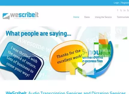 Homepage - WeScribeIt Review
