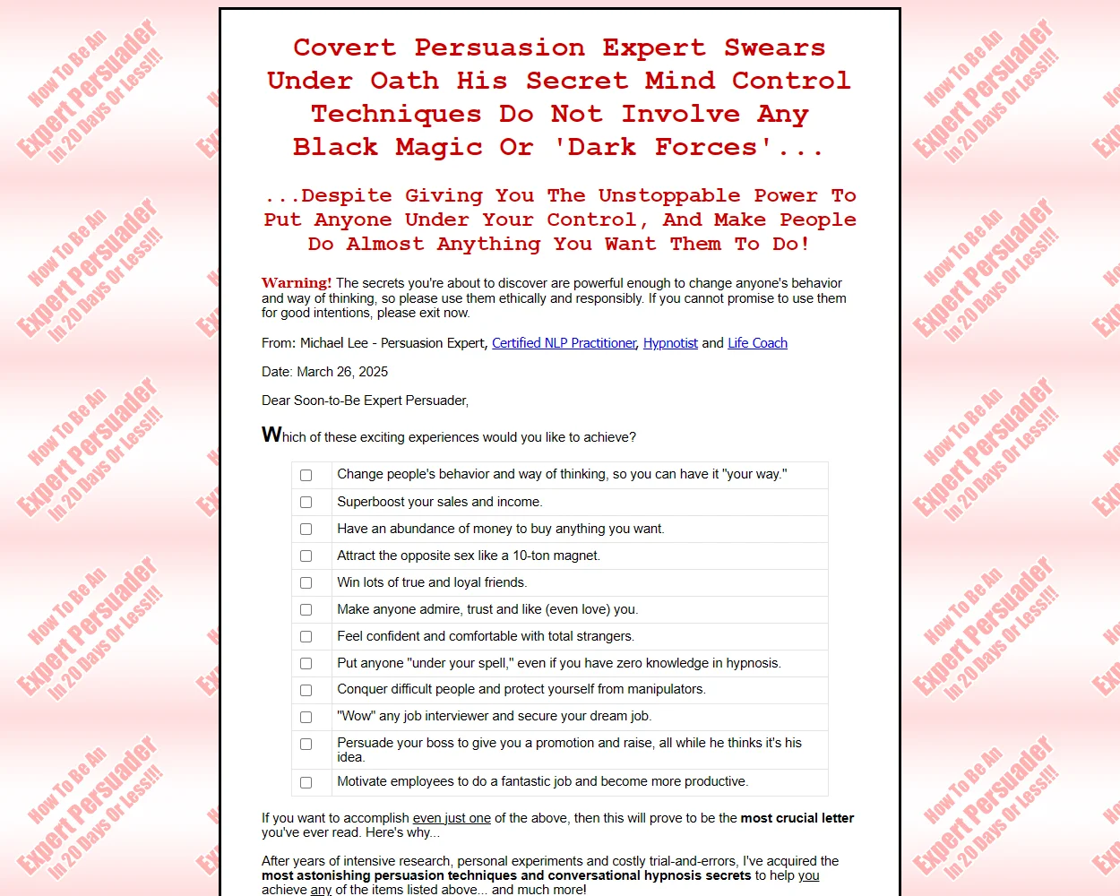 20 Day Persuasion 20 Day Persuasion