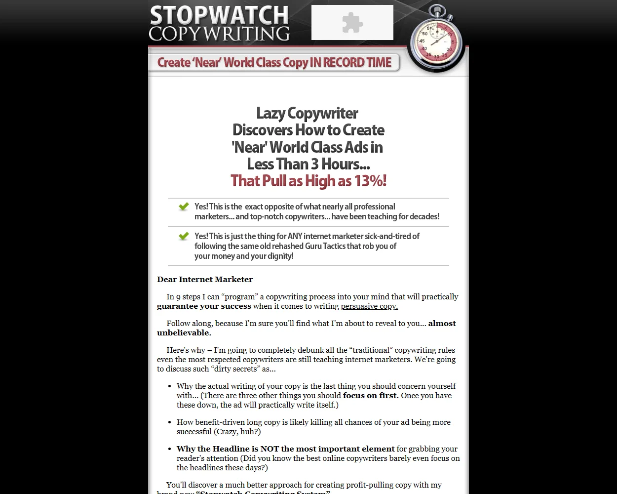 Stopwatch Copywriting Stopwatch Copywriting