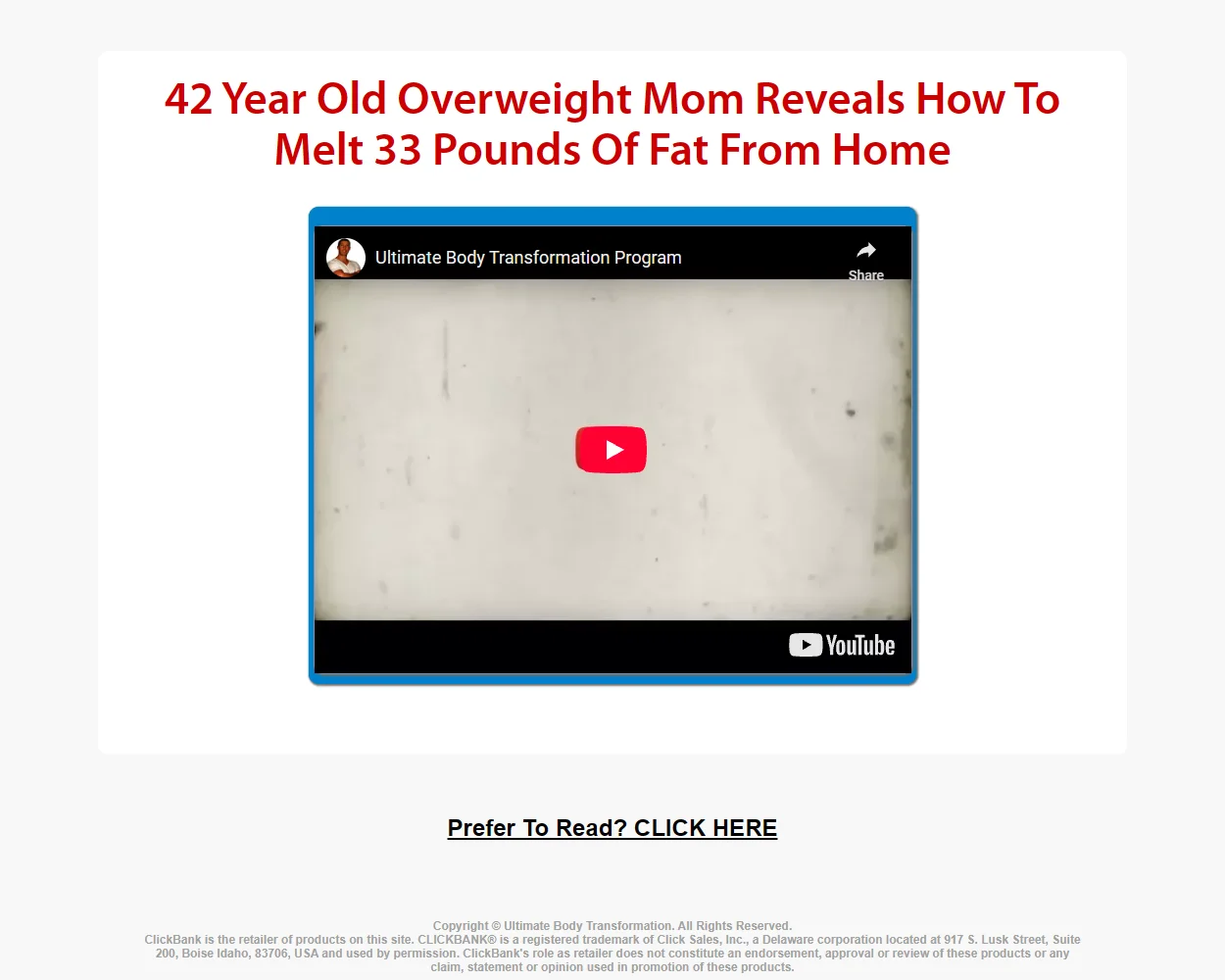 Ultimate Body Transformation Ultimate Body Transformation