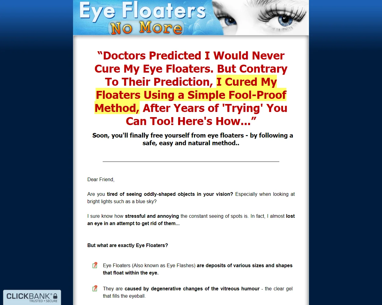 Eye Floaters No More Eye Floaters No More