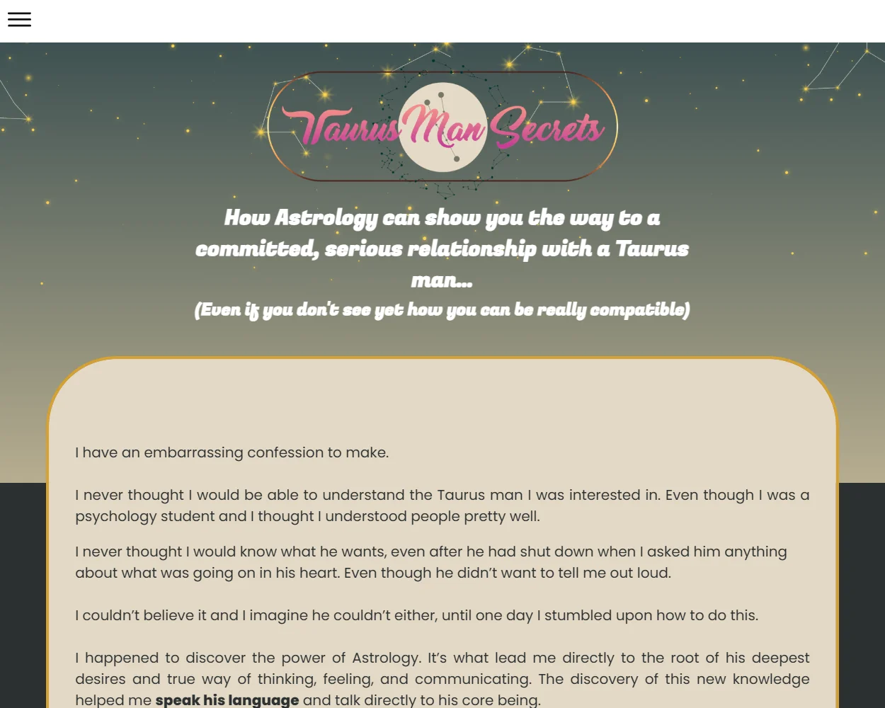 Taurus Man Secrets Taurus Man Secrets