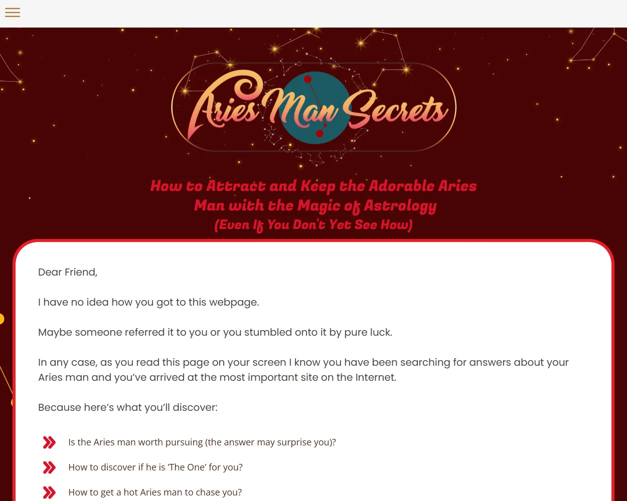 Aries Man Secrets Aries Man Secrets