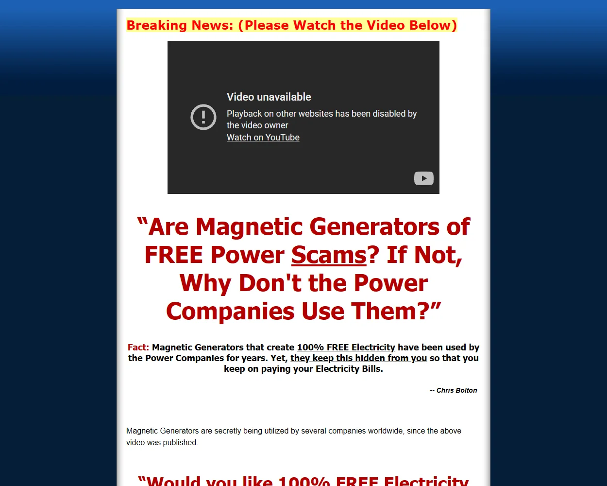 Magnets 4 Energy Magnets 4 Energy