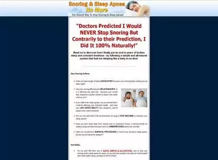 Snoring and Sleep Apnea No More Snoring and Sleep Apnea No More